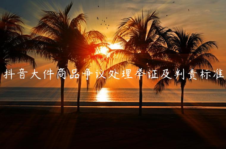 抖音大件商品爭(zhēng)議處理舉證及判責(zé)標(biāo)準(zhǔn)